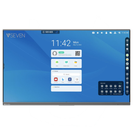 V7 IFP7502-V7PRO lavagna interattiva 190,5 cm (75") 3840 x 2160 Pixel Touch screen Nero USB   Bluetooth