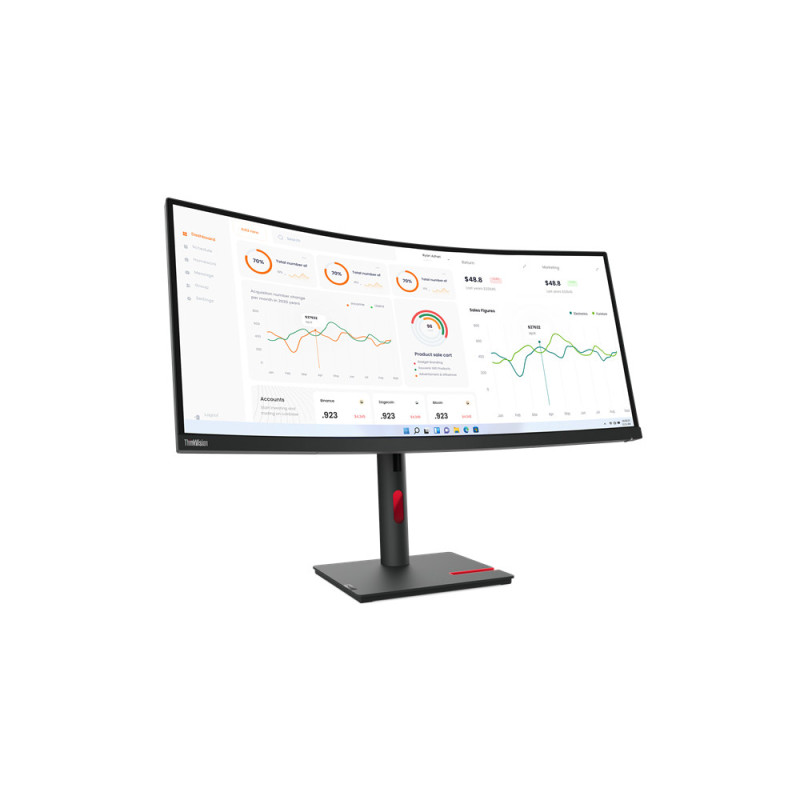 Lenovo ThinkVision T34w-30 LED display 86,4 cm (34") 3440 x 1440 Pixel Wide Quad HD Nero