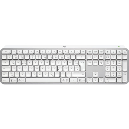 Logitech MX Keys S tastiera Universale RF senza fili + Bluetooth QWERTZ Tedesco Alluminio, Bianco