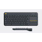 Logitech K400 Plus Tv tastiera Casa RF Wireless QWERTY Nordic Nero