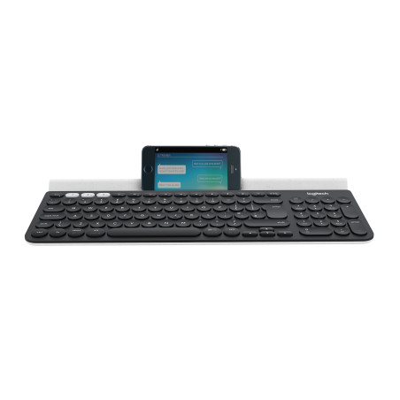 Logitech K780 Multi-Device Wireless Keyboard tastiera Universale RF senza fili + Bluetooth QWERTY Inglese UK Grigio, Bianco