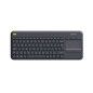 Logitech K400 Plus Tv tastiera Casa RF Wireless AZERTY Belga Nero