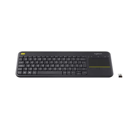 Logitech K400 Plus Tv tastiera Casa RF Wireless AZERTY Belga Nero