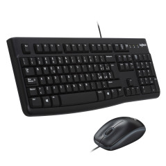 Logitech MK120 Combo Tastiera e Mouse con Filo per Windows, Mouse Ottico Cablato, Tastiera di Dimensioni Standard, USB