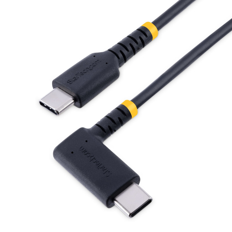 StarTech.com Cavo di Ricarica USB-C a 90° da 15cm - Cavetto di Ricarica Veloce USB Tipo-C per uso intensivo - Cavo Dati USB 2.0