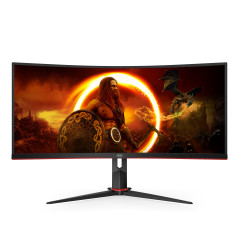 AOC G2 CU34G2X BK LED display 86,4 cm (34") 3440 x 1440 Pixel Quad HD Nero, Rosso