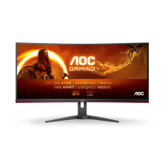 AOC G2 CU34G2XE BK LED display 86,4 cm (34") 3440 x 1440 Pixel Wide Quad HD LCD Nero, Rosso