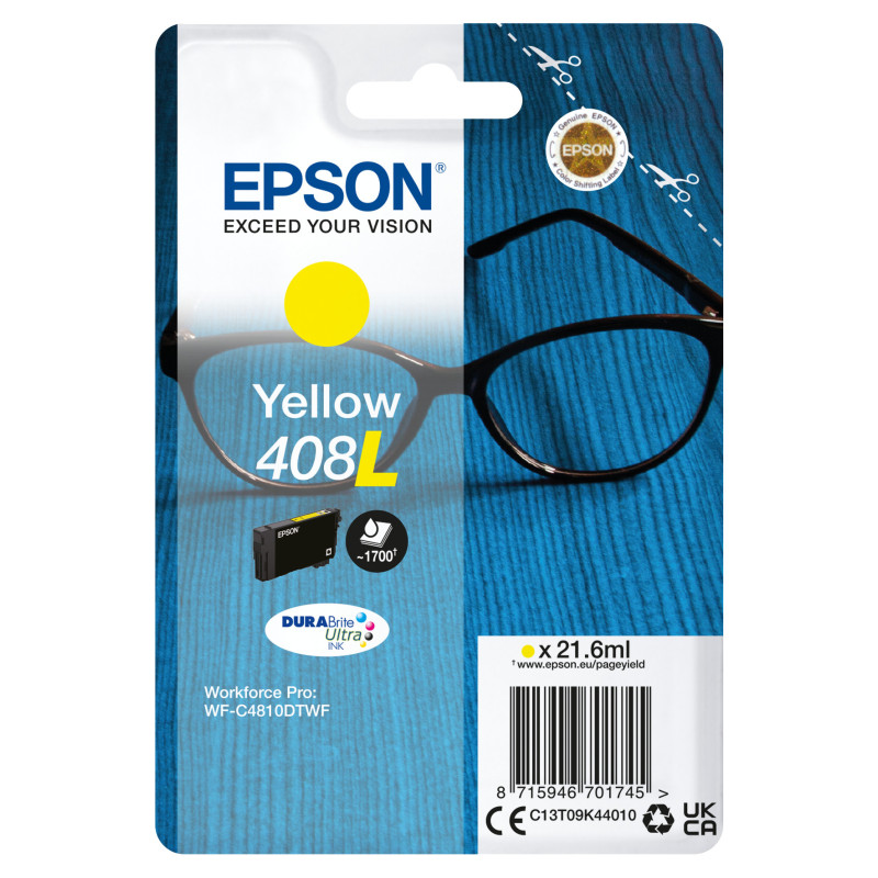 Epson Singlepack Yellow 408L DURABrite Ultra Ink