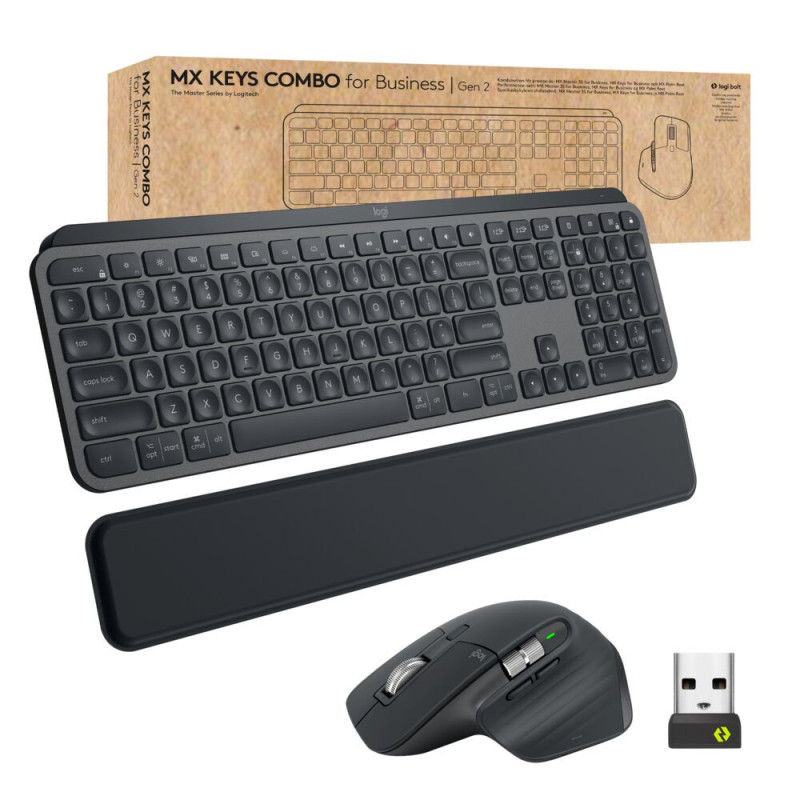 Logitech MX Keys combo for Business Gen 2 tastiera Mouse incluso Ufficio RF senza fili + Bluetooth QWERTY US International