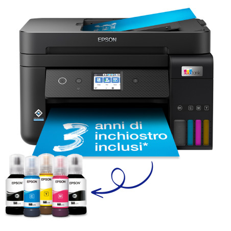 Epson EcoTank ET-4800 stampante multifunzione inkjet 4-in-1 A4, serbatoi ricaricabili alta capacità, 5 flaconi inclusi pari a