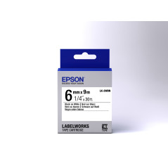 Epson Nastro fondo Standard Bianco per testo Nero 6/9 LK-2WBN