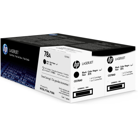 HP Confezione da 2 cartucce originali di Toner nero LaserJet 78A