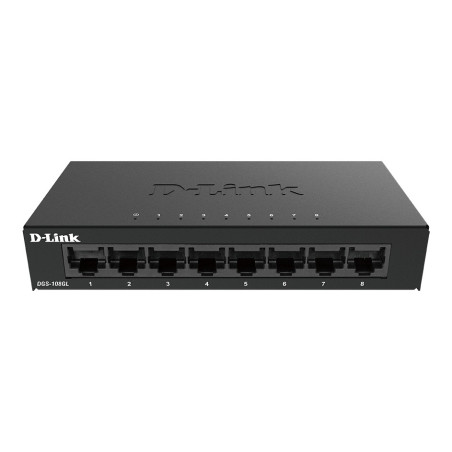 D-Link DGS-108GL Non gestito Gigabit Ethernet (10/100/1000) Nero