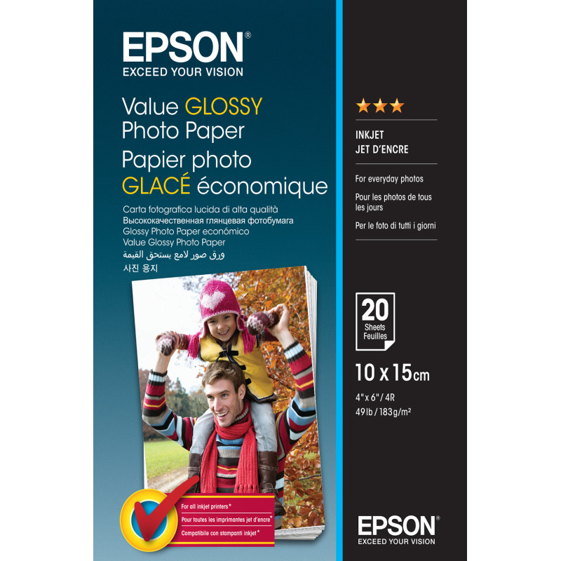 Epson Value Glossy Photo Paper - 10x15cm - 20 Fogli