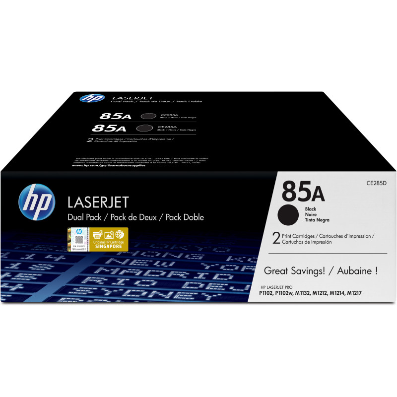 HP Confezione da 2 cartucce originali di Toner nero LaserJet 85A