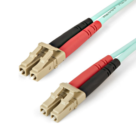 StarTech.com Cavo in fibra ottica multimodale da LC UPC a LC UPC OM4 da 5 m - Fibra LOMMF VCSEL Zipcord da 50 125 µm, Reti 100G