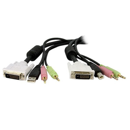 StarTech.com Cavo KVM switch DVI-D Dual Link USB 4 in 1 con audio e microfono 4,5 m