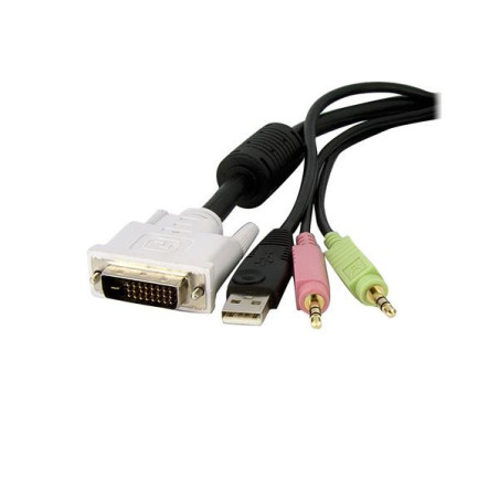 StarTech.com Cavo KVM switch DVI-D Dual Link USB 4 in 1 con audio e microfono 4,5 m