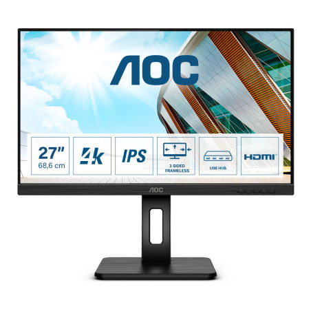 AOC P2 U27P2 LED display 68,6 cm (27") 3840 x 2160 Pixel 4K Ultra HD Nero