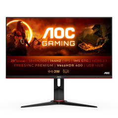 AOC G2 U28G2XU2 BK LED display 71,1 cm (28") 3840 x 2160 Pixel 4K Ultra HD Nero, Rosso