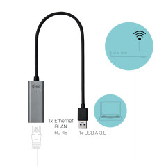 i-tec Metal U3METALGLAN scheda di rete e adattatore Ethernet 1000 Mbit s