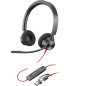 POLY Cuffie stereo Blackwire 3320 con connettore USB-C, certificate per Microsoft Teams + adattatore USB-C/A