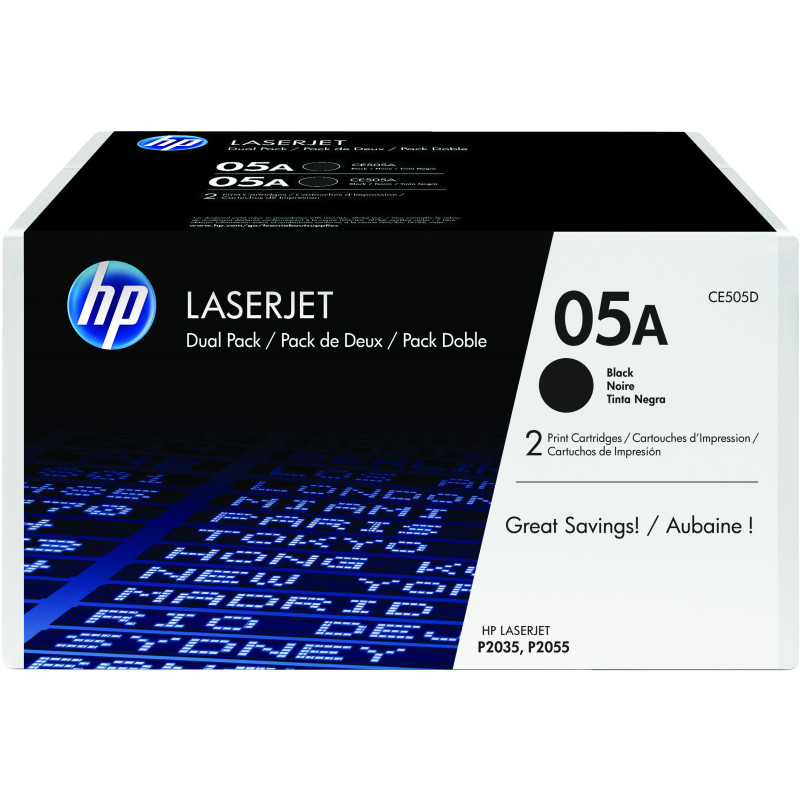 HP Confezione doppia di cartucce toner originali nero 05A LaserJet