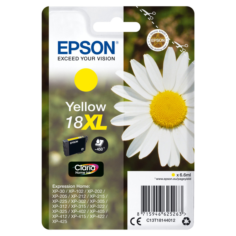 Epson Daisy Cartuccia Margherita Giallo Inchiostri Claria Home 18XL