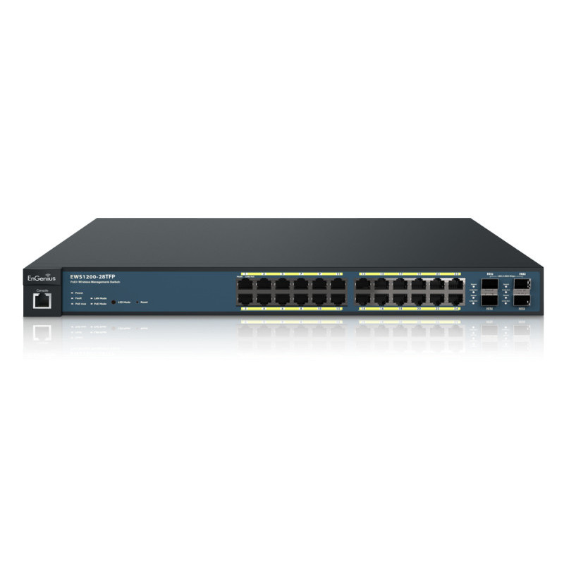 EnGenius EWS1200-28TFP switch di rete Gestito L2/L3 Gigabit Ethernet (10/100/1000) Supporto Power over Ethernet (PoE) 1U Nero