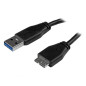 StarTech.com Cavo USB 3.0 Tipo A a Micro B slim - Connettore USB3.0 A a Micro B slim M/M - 1m