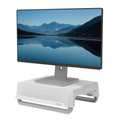 Fellowes Breyta Monitor Ständer tragbar mit Handgriff weiß Grigio, Bianco Scrivania