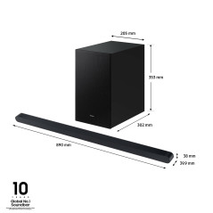 Samsung Soundbar HW-S700D ZF Serie S, 7 Speaker, Wireless Dolby Atmos, Audio a 3.1 Canali, Q-Simphony, Compatibile con Alexa e