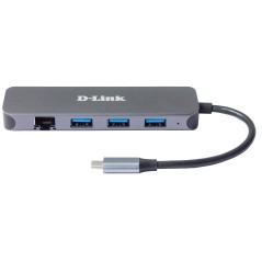 D-Link DUB-2334 replicatore di porte e docking station per laptop Cablato USB tipo-C Grigio