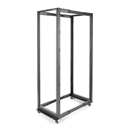 StarTech.com Server Rack a 4 Montanti 42U Open Frame, Armadio Rack di Rete 19" con Ruote, Rack Server per Apparecchiature