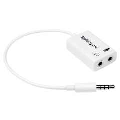 StarTech.com Adattatore auricolare   cuffie da 4 posizioni da 3,5 mm a 2 da 3 posizioni da 3,5 mm M F - bianco