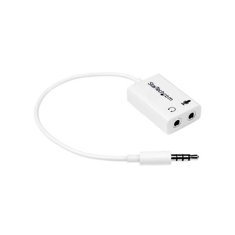 StarTech.com Adattatore auricolare / cuffie da 4 posizioni da 3,5 mm a 2 da 3 posizioni da 3,5 mm M/F - bianco