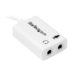 StarTech.com Adattatore auricolare   cuffie da 4 posizioni da 3,5 mm a 2 da 3 posizioni da 3,5 mm M F - bianco