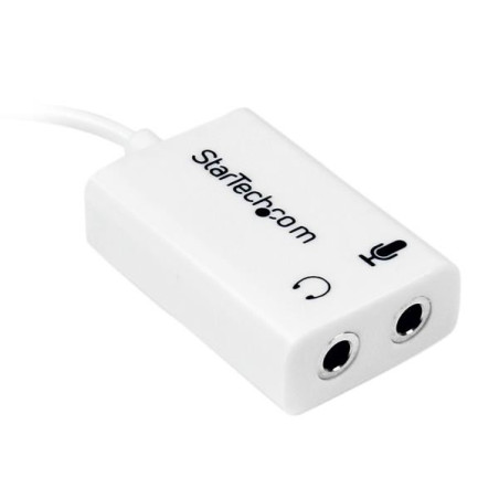 StarTech.com Adattatore auricolare / cuffie da 4 posizioni da 3,5 mm a 2 da 3 posizioni da 3,5 mm M/F - bianco