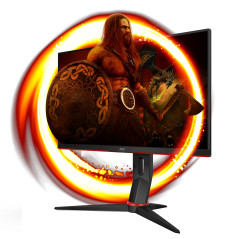 AOC G2 Q24G2A BK LED display 60,5 cm (23.8") 2560 x 1440 Pixel Quad HD LCD Nero, Rosso