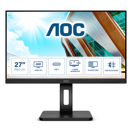 AOC P2 Q27P2CA Monitor PC 68,6 cm (27") 2560 x 1440 Pixel 2K Ultra HD LED Nero