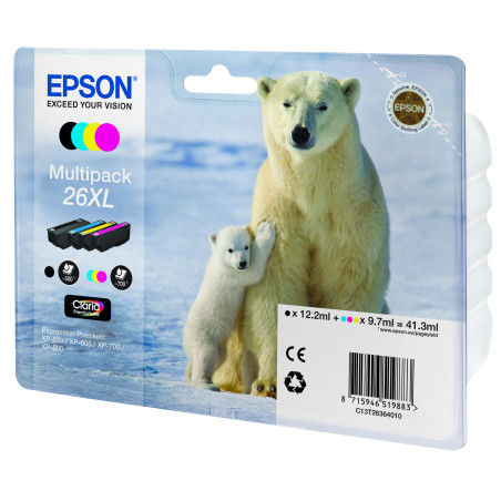 Epson Polar bear Multipack 26XL (4 colori XL : NCMG)