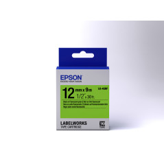 Epson Nastro fondo Fluorescente Verde per testo Nero 12 9 LK-4GBF