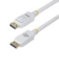 StarTech.com Cavo DisplayPort 1.2 certificato VESA bianco da 1,8 m, 4K 60 Hz, 21,6 Gbps, connettori DP a scatto, cavo