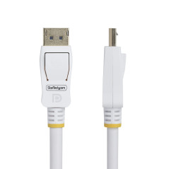 StarTech.com Cavo DisplayPort 1.2 certificato VESA bianco da 3m, 4K 60 Hz, 21,6 Gbps, connettori DP a scatto, cavo DisplayPort