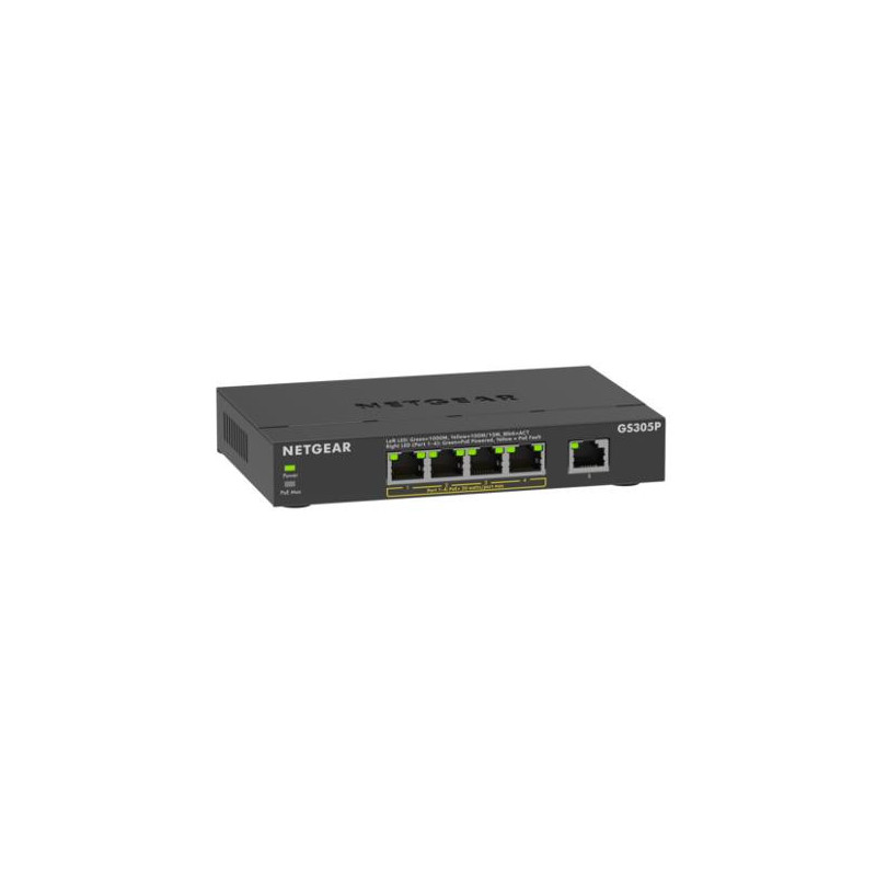 NETGEAR GS305Pv3 Non gestito Gigabit Ethernet (10/100/1000) Supporto Power over Ethernet (PoE) Nero