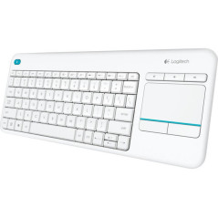 Logitech K400 Plus Tv tastiera Universale RF Wireless QWERTY Spagnolo Bianco