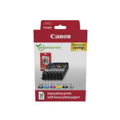 Canon PGI-530 CLI-531 PVP cartuccia d'inchiostro 6 pz Originale Nero, Ciano, Grigio, Magenta, Nero per foto, Giallo