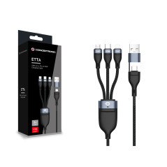 Conceptronic ETTA05B15 cavo USB 1,5 m USB 2.0 USB C USB C Micro-USB B Lightning Nero