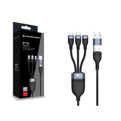 Conceptronic ETTA06B15 cavo USB 1,5 m USB 2.0 USB C USB C Micro-USB B Lightning Nero