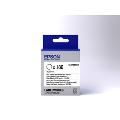 Epson Nastro fondo pretagliato circolare Bianco per testo Nero, Die-Cut D25mm 180 etichette LK-8WBWAA